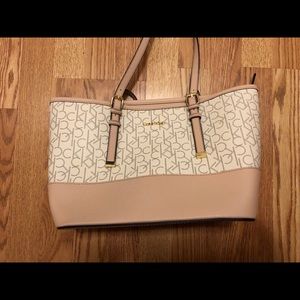 Calvin Klein Blush and cream tote